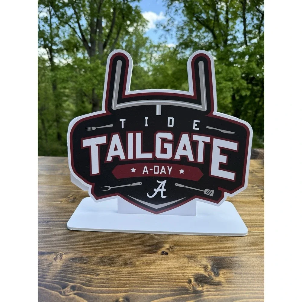 Alabama Crimson Tide A Day Tailgate Double Sided Tabletop‎ Sign Game Day Decor